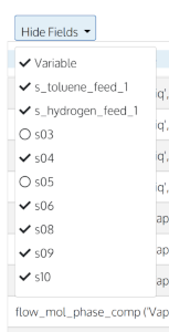 Illustration of stream table field hiding